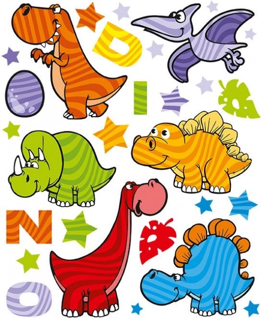 Bonte stickers met dinosaurussen