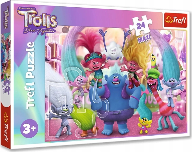 Maxi puzzel 24 stukjes – in de wereld van de TROLLEN