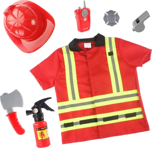 Set voor kleine brandweerman – kostuum met helm en accessoires