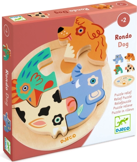 Djeco houten inlegpuzzel met dieren (4 stukjes)