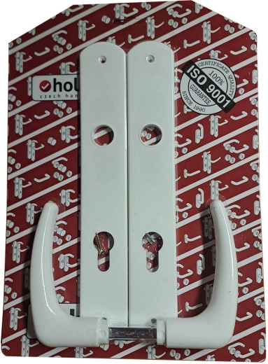 Deurklink Klasik met XXL-schild 90 mm PZ kunststof wit