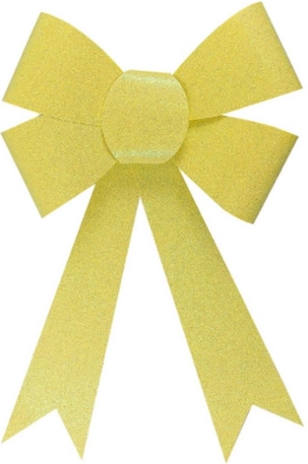 Grote decoratieve strik met glitterbrokaat – geel