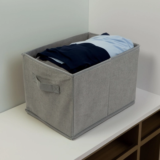 Textiele opbergbox 32 × 22 × 22 cm grijs