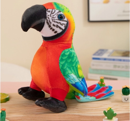 Pluchen rode papegaai 20 cm