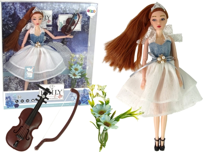 Pop EMILY met viool en bloemen