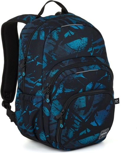 Studentenrugzak Topgal Skye blauw abstract