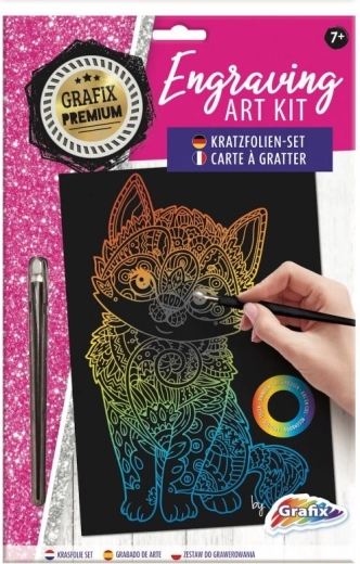 GRAFIX regenboog kraskaart afbeelding kat