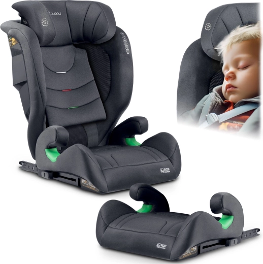 Kinderautostoel Nukido Louis Soft grijs 100–150 cm ISOFIX i-Size