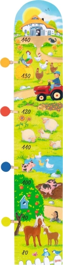 Houten kindergroeimeter voor aan de muur Welkom op onze boerderij - 1 stuk