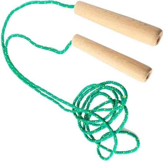 Springtouw met houten handgrepen 3 m