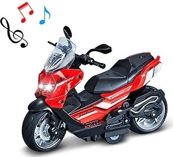 Metalen scooter 1:12 met geluid en licht