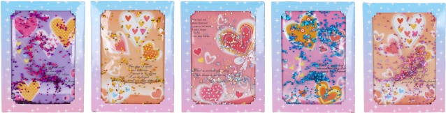 Notitieboek 15 × 21 cm met hart en glitter in vloeistof, 80 vellen