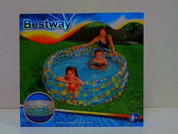 Bestway kinder opblaasbaar zwembadje met tropisch motief, 3 kamers