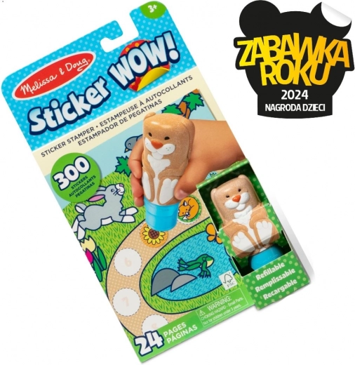 Sticker WOW! Konijntje met stempels