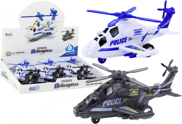 Politiehelikopter met wrijvingsaandrijving, licht en geluid