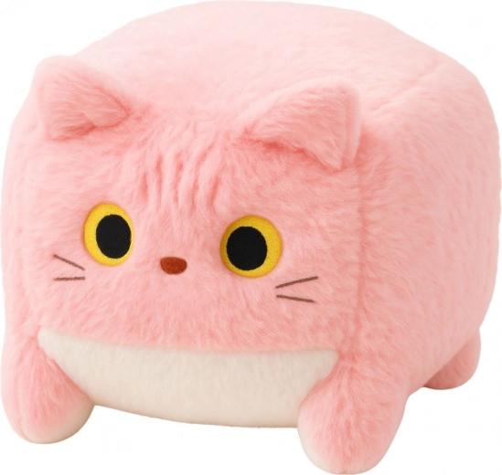 Roze pluchen knuffel in de vorm van een kubus