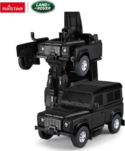 Metalen auto en robot 2-in-1 Land Rover Defender Rastar 1:32 zwart - 1 stuk