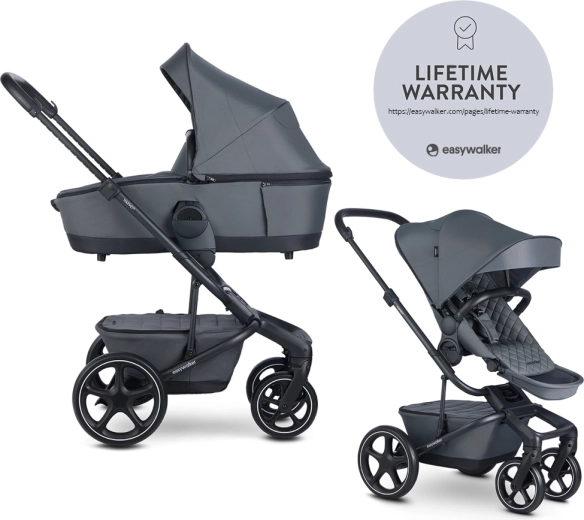 Easywalker Harvey⁵ Premium 2-in-1 combiwandelwagen Mineral Grey LITE RWS