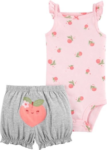 Carter's tweedelige set: hemdjesbody en korte broek Pink Peach voor meisjes 9 m