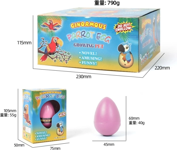 Groeiei – papegaai 6,5 cm