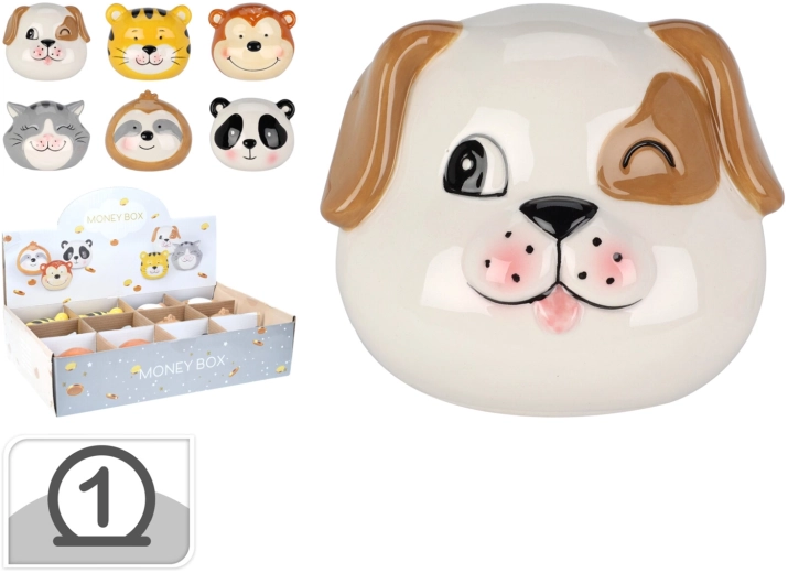 Keramische spaarpot in de vorm van een dier 8,5 × 7 cm