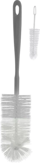 BabyOno borstels voor flessen en fopspenen, 2 stuks, grijs