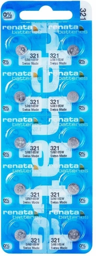 Renata 321 knoopcelbatterij 1,55 V 6,8 × 1,65 mm – verpakking 10 stuks