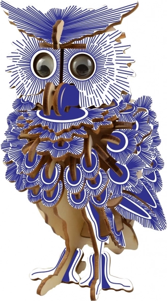 Woodcraft houten 3D puzzel - Bonte Uil