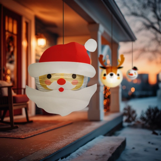 Kerstpapieren lampion Sinterklaas 30 cm