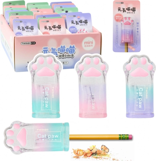 Puntenslijper in de vorm van een kattenpoot voor dunne kleurpotloden