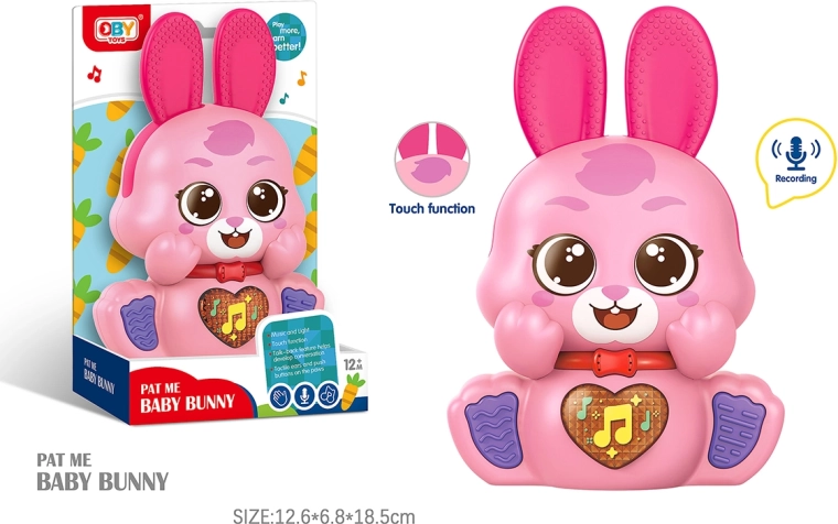 Interactief pratend konijntje met licht- en geluidseffecten 12 cm