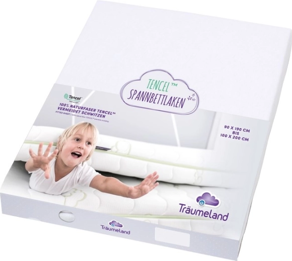 Träumeland hoeslaken voor juniorbed Tencel 90 × 200 cm wit