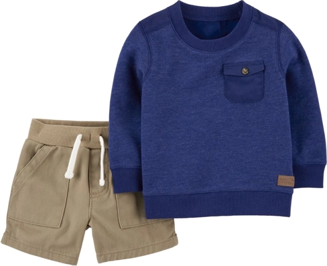 Carter's 2-delige set met trui en short voor jongens blauw, 6 maanden
