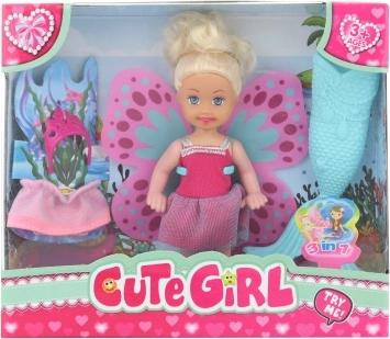 Pop met accessoires 3-in-1 – zeemeermin, fee en prinses