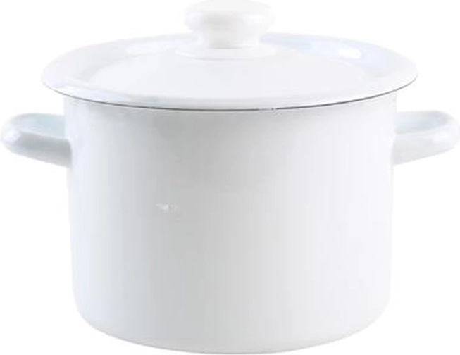 Geëmailleerde pan met deksel 3 l, wit
