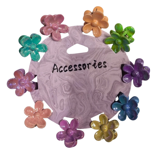 Set haarclips in bloemvorm, kleurenmix, 10 stuks