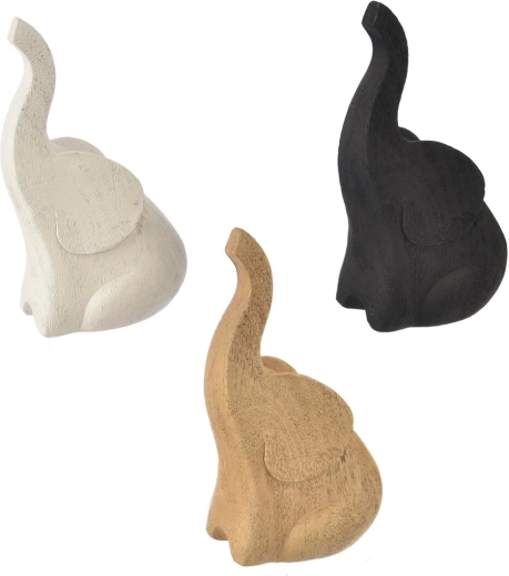 Decoratief olifantenbeeldje van polyresin 17 cm (mix van 3 varianten)