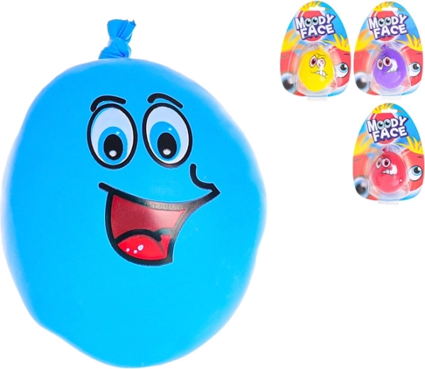 Vormbare antistressbal met gezicht 7 cm