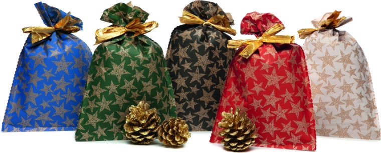 Papieren zak met sterrenmotief 20x32 cm