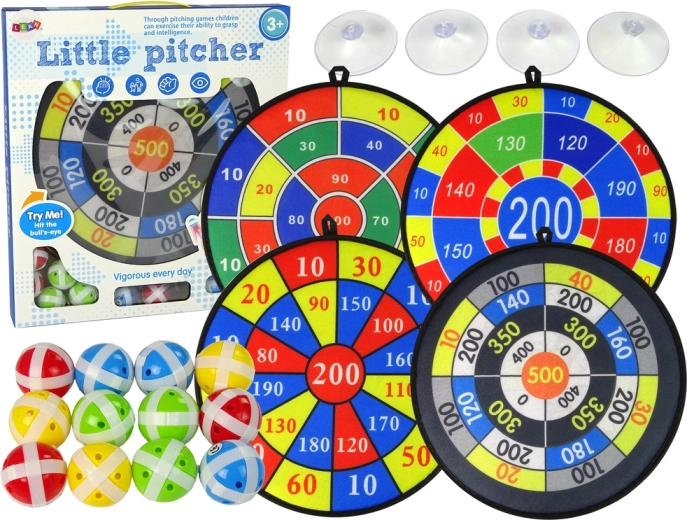 Kinderset dartborden 36 cm met klittenbandballen