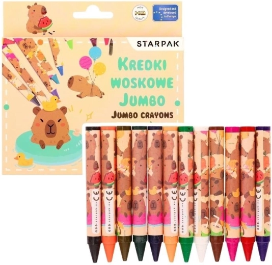 Jumbo waskrijtjes Capibara 12 kleuren
