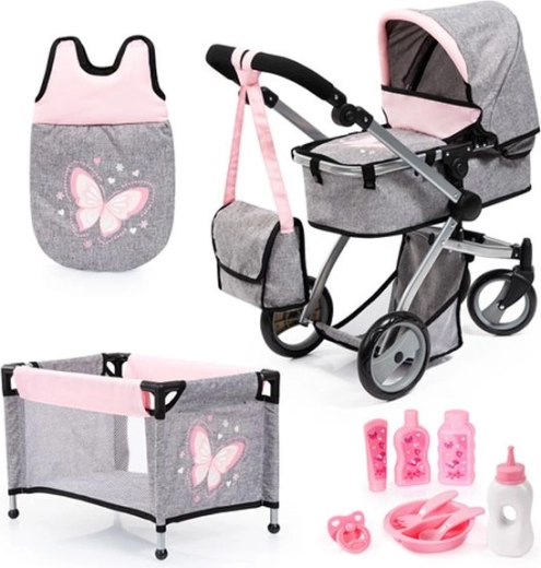 Bayer mega set – poppenwagen met bedje en slaapaccessoires