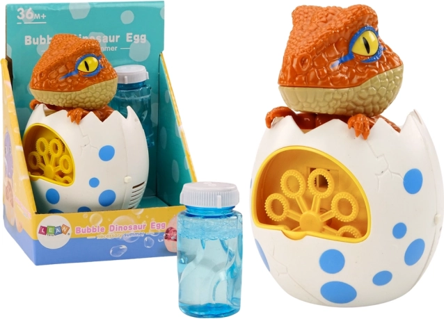 Bellenblaasmachine Dino in ei met navulling