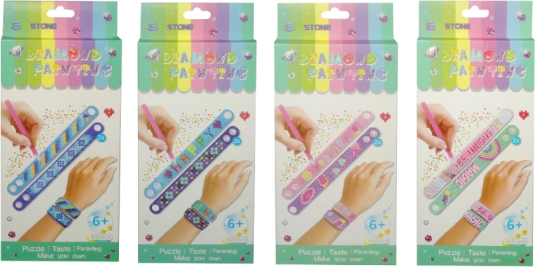 Creatieve set voor het maken van armbanden met kleurrijke diamantjes