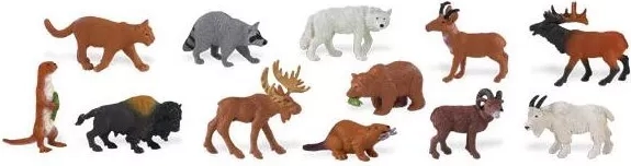 Safari Ltd dieren van Noord-Amerika – set van 48 miniaturen