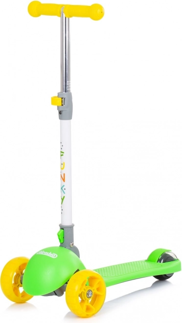 kinderstep CHIPOLINO Funky met lichtgevende wielen, groen‑geel