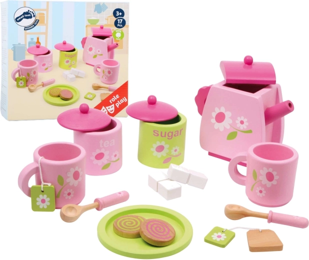 Houten theeset Rose