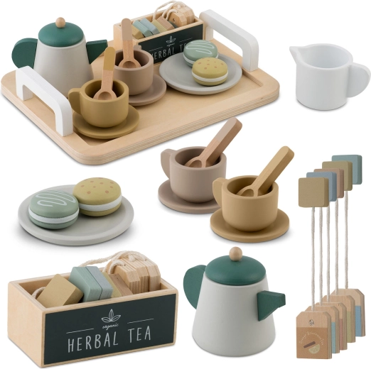 Houten theeservies NUKIDO