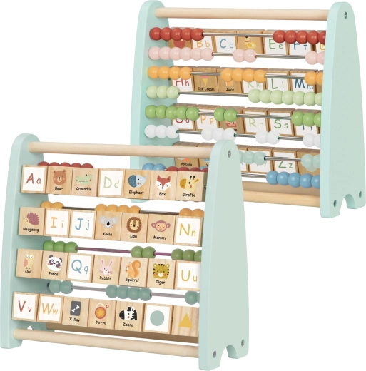 Dubbele houten telraam met Engels alfabet TOOKY TOY