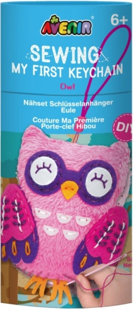Set: naai je eigen sleutelhanger – uil